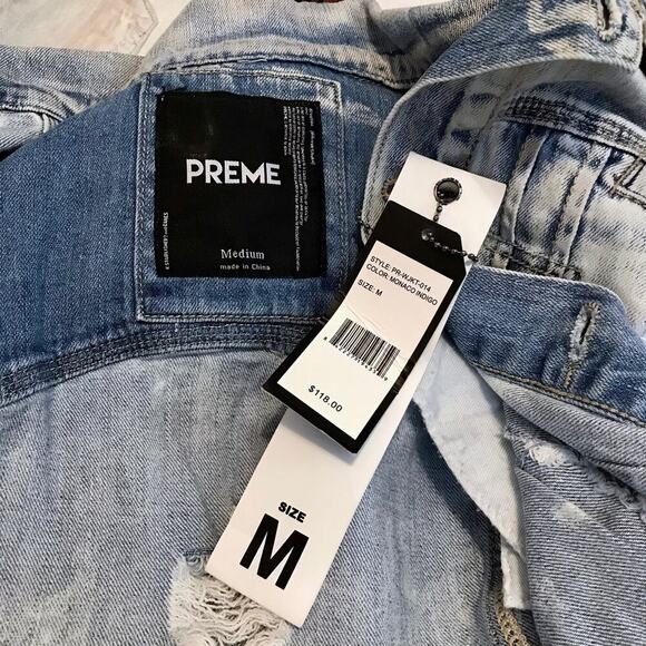 Preme NWT Light Stone Wash Jean Jacket Men M - Picture 14 of 16